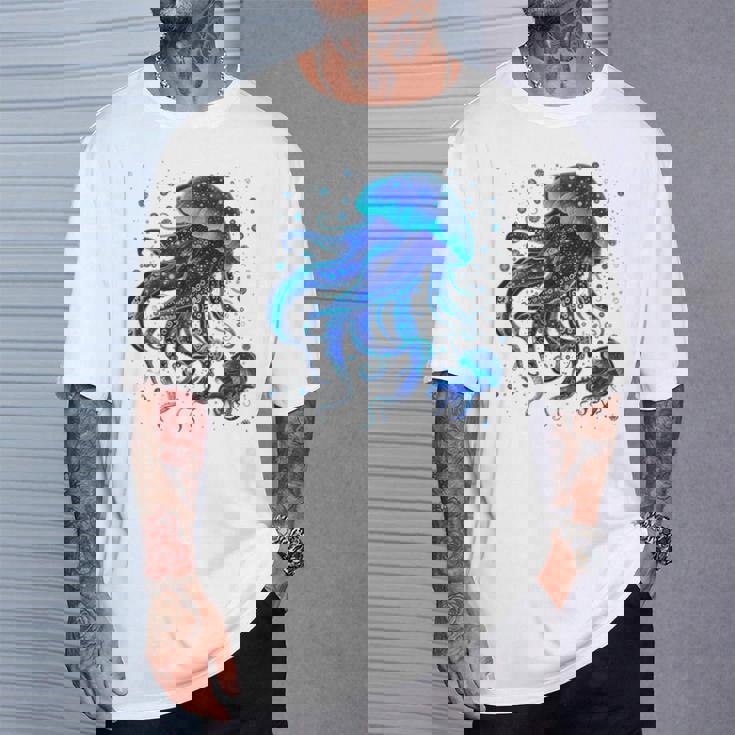 生物発光と水中世界クラゲ Tシャツ 彼への贈り物