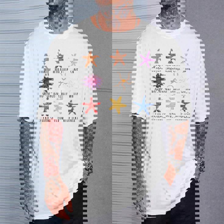 異なるタイプのヒトデの品種コレクション、かわいいヒトデ Lo Tシャツ 彼への贈り物