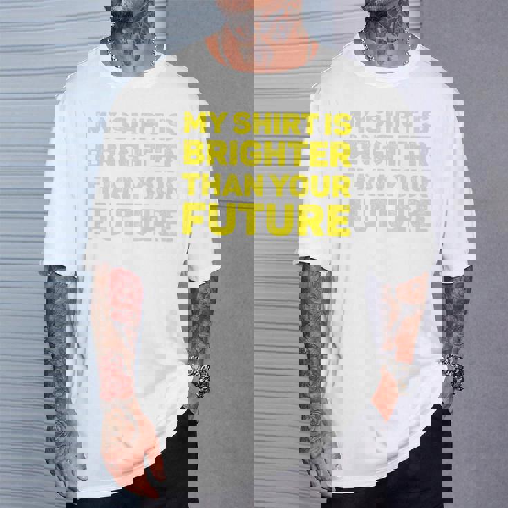 私のシャツはあなたの未来よりも明るい 長袖tシャツ Tシャツ 彼への贈り物