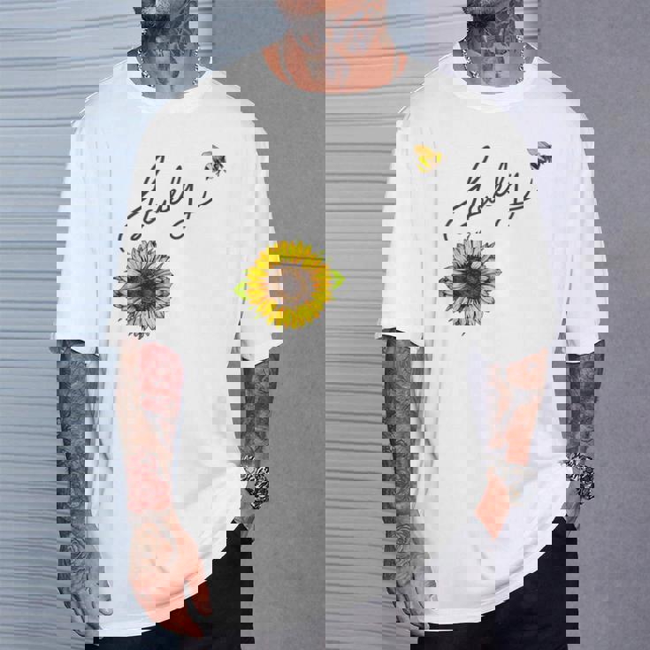 秋のひまわり マルハナバチ 面白いひまわり蜂 秋の愛 Tシャツ 彼への贈り物
