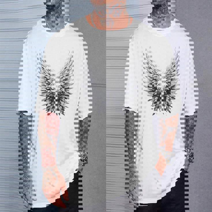 背中には白い天使の羽 Tシャツ 彼への贈り物