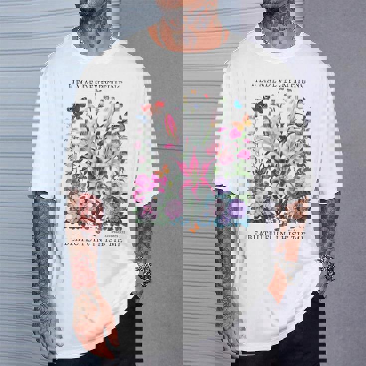 花柄 クリスチャン ティー 聖書 詩 伝道の書 3 Tシャツ 彼への贈り物