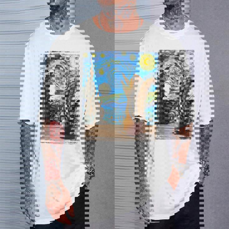 芸術的なシマリスシャツ ゴッホスタイル 星月夜 シマリス Tシャツ 彼への贈り物