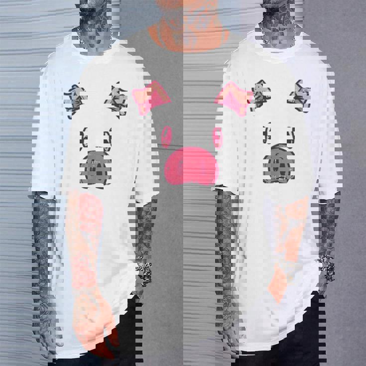 豚の顔 かわいいハロウィン 豚 動物 コスチューム メンズ レディース キッズ Tシャツ 彼への贈り物