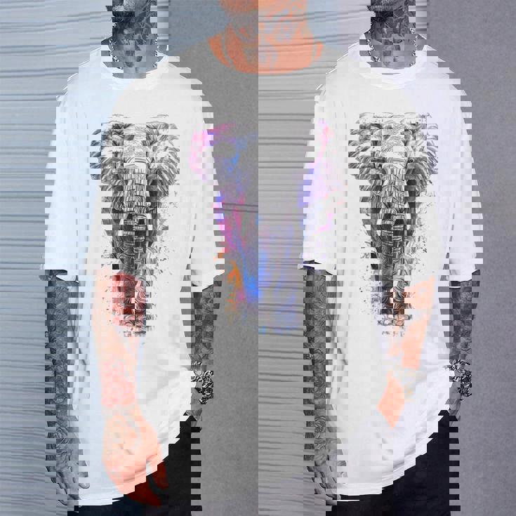 象 抽象画 モチーフ 動物 恋人 アート 象 Tシャツ 彼への贈り物