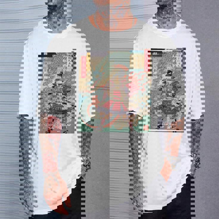 越後の龍 上杉謙信 長尾景虎 毘沙門天 軍神 バックプリント Tシャツ 彼への贈り物