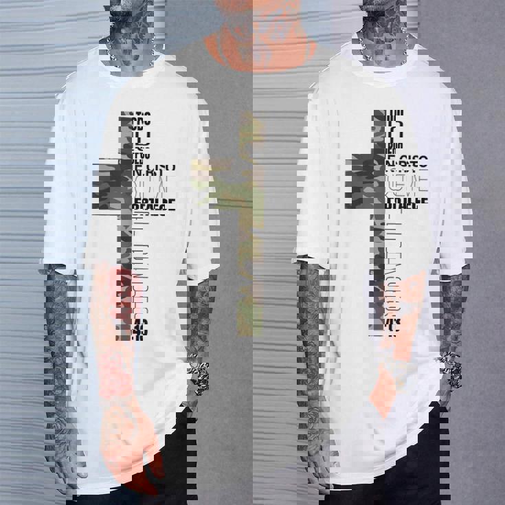 迷彩 スペイン語 聖書 一節 クリスティアーノerso Tシャツ 彼への贈り物