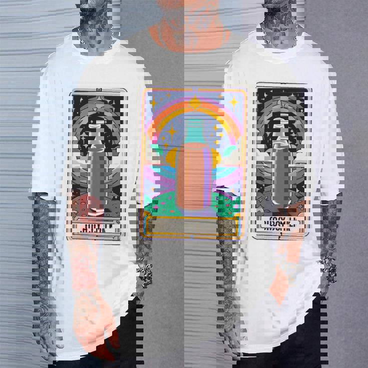 面白い Choccy ミルク タロット カード チョコレート ミルクセーキ 長袖tシャツ Tシャツ 彼への贈り物