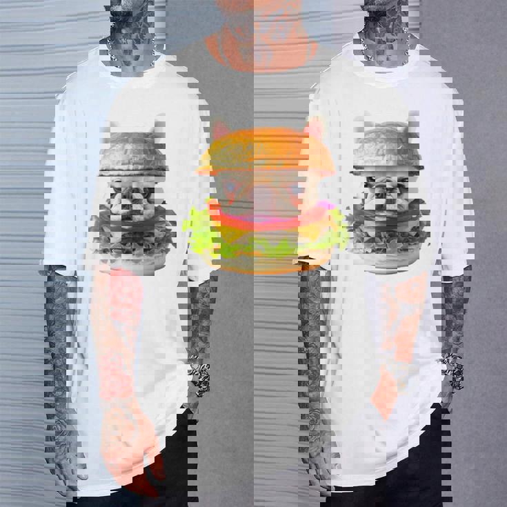 面白いtシャツ フレンチブルドッグ 犬 ハンバーガー メンズ グッズ かわいい おもしろ 面白い 服 ネタ 長袖tシャツ Tシャツ 彼への贈り物