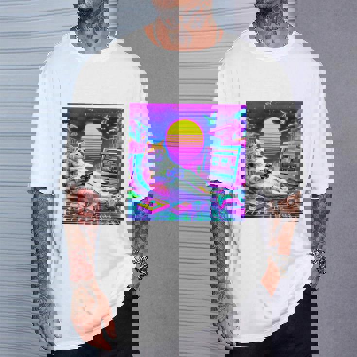 面白いtシャツ 猫 ゲーム ネコ ゲーマー メンズ 猫好き グッズ かわいい おもしろ 面白い 服 ネタ 長袖tシャツ Tシャツ 彼への贈り物