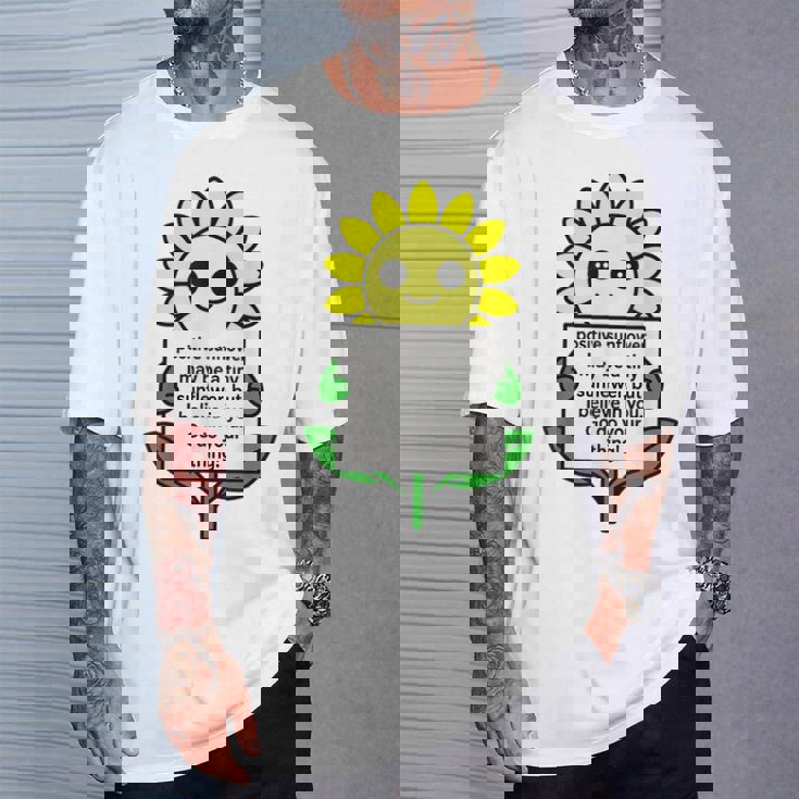 面白いひまわりおもちゃ ポジティブカード ポジティブヒマワリ Tシャツ 彼への贈り物