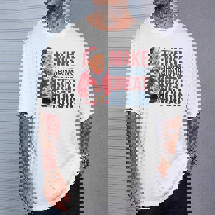 面白いクリスマスグレートアゲイントランプサンタファンusaホリデー 2024 Tシャツ 彼への贈り物