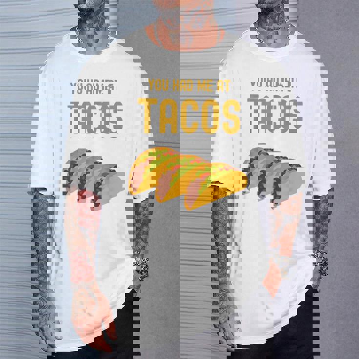 面白いタコス You Had Me At Tacos かわいい 愛らしいタコス フード Tシャツ 彼への贈り物