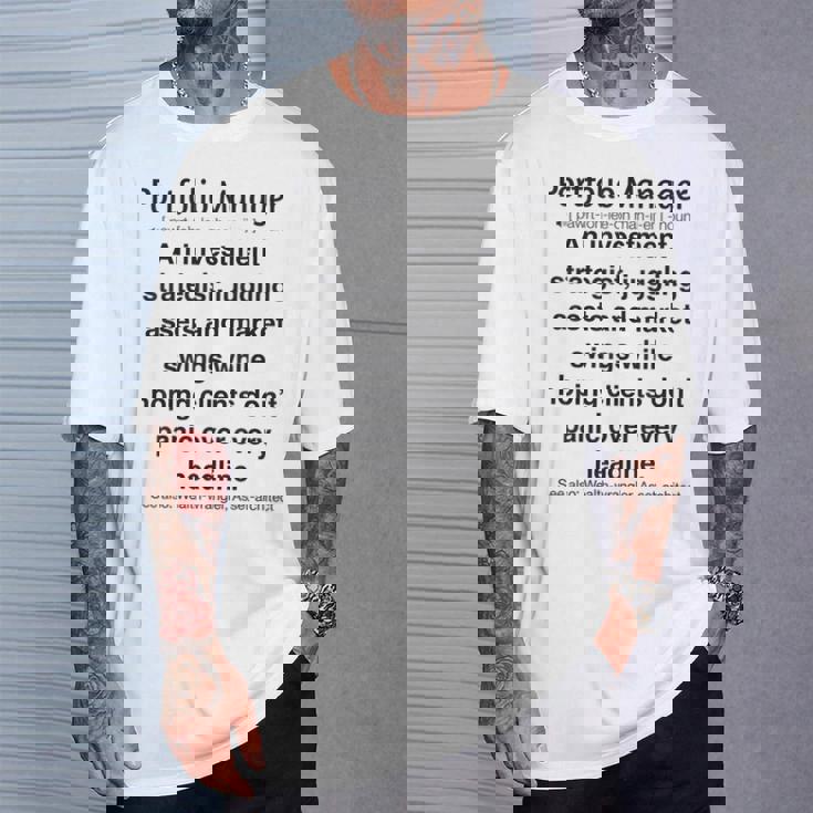 面白いポートフォリオマネージャー Tシャツ 彼への贈り物