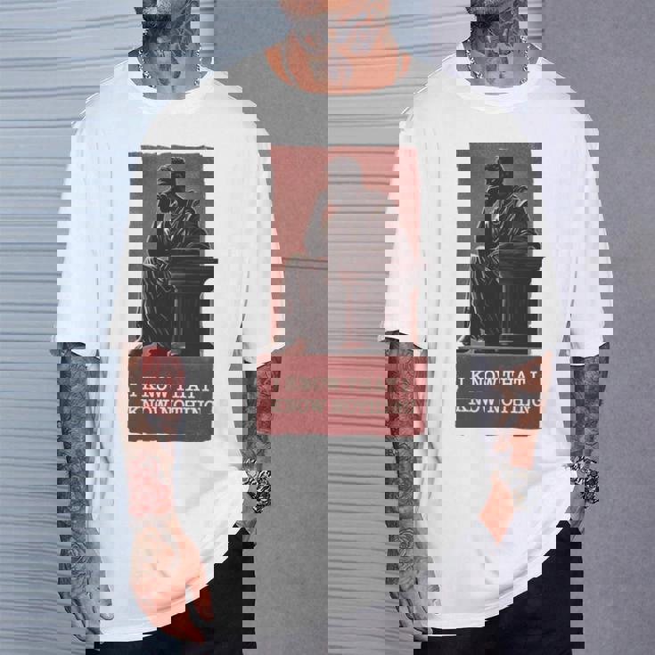 面白い哲学ギフト 哲学者のためのギリシャ語の引用 長袖tシャツ Tシャツ 彼への贈り物