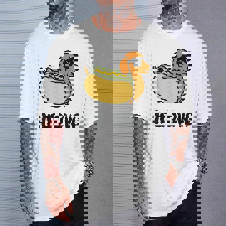 面白い犬 ホットドッグ 食通 駄洒落ギフト 男性 女性 キッズ 男の子 女の子 Tシャツ 彼への贈り物