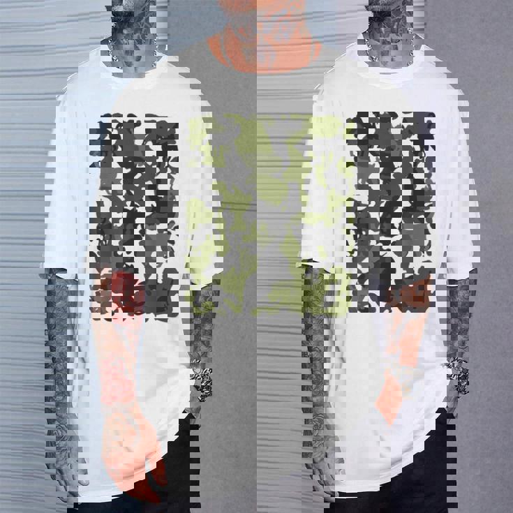 面白い猫のカモフラージュカモフラージュパターンペット猫 Tシャツ 彼への贈り物