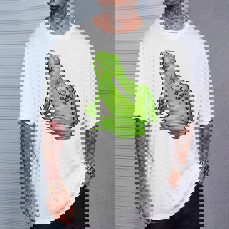 面白い邪悪なカエル サカラスティック 怒っているカエル かわいい 不機嫌な狂気 Tシャツ 彼への贈り物