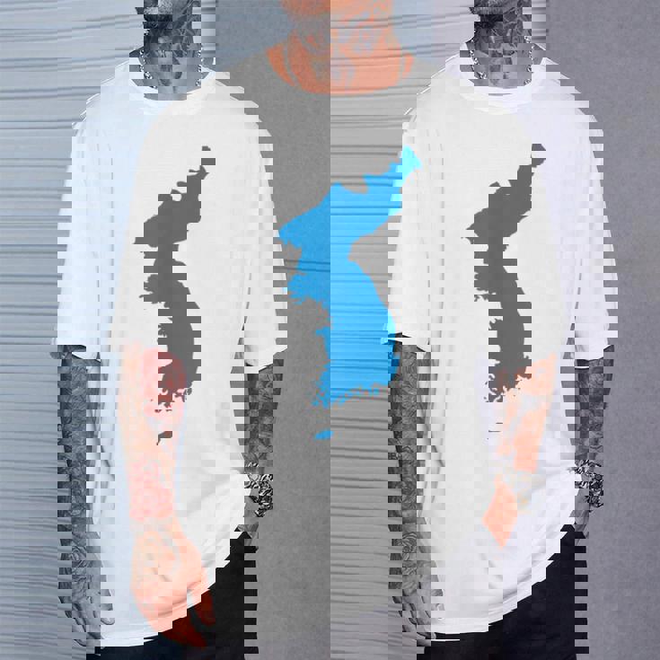 韓国統一旗、韓国統一地図 Tシャツ 彼への贈り物