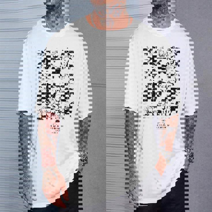 黒柴たくさん かわいい柴犬 柴犬イラスト Tシャツ 彼への贈り物