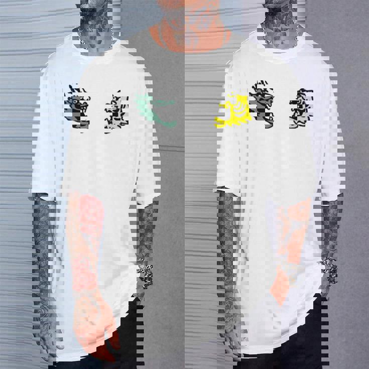 龍 虎 対決 和風キャラクターアート デフォルメポップデザイン Tシャツ 彼への贈り物