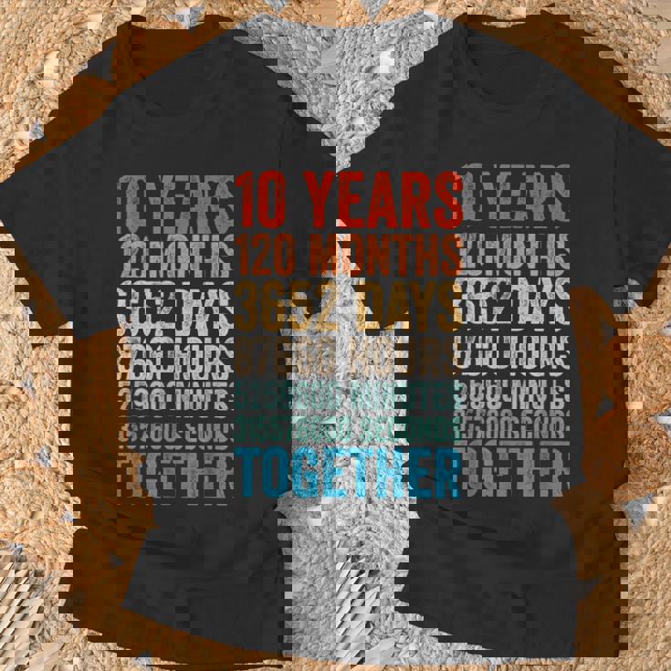 10年目の記念日 彼 彼女 カップル 10回目の結婚 Tシャツ 高齢者への贈り物