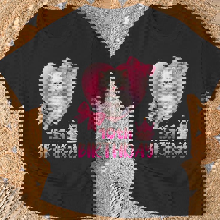 10歳の誕生日 ピンク かわいい 猫 Tシャツ 高齢者への贈り物