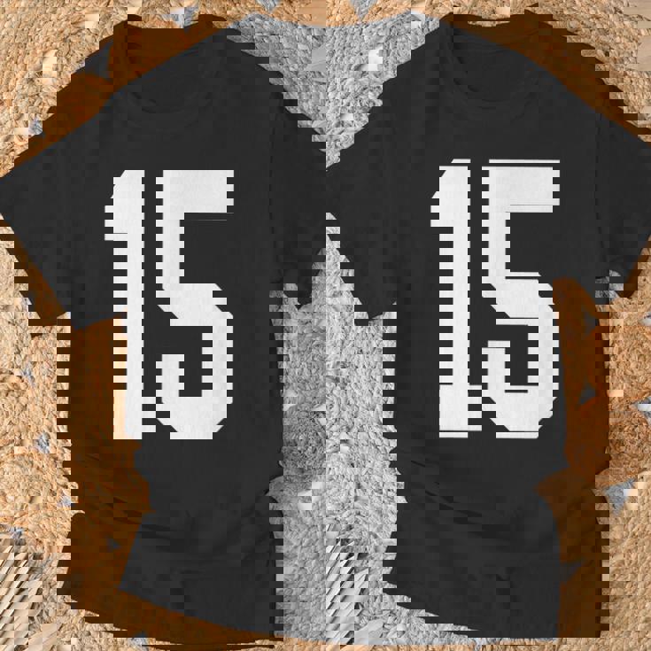 15番のカレッジスポーツスタイル。ホワイト。 Tシャツ 高齢者への贈り物