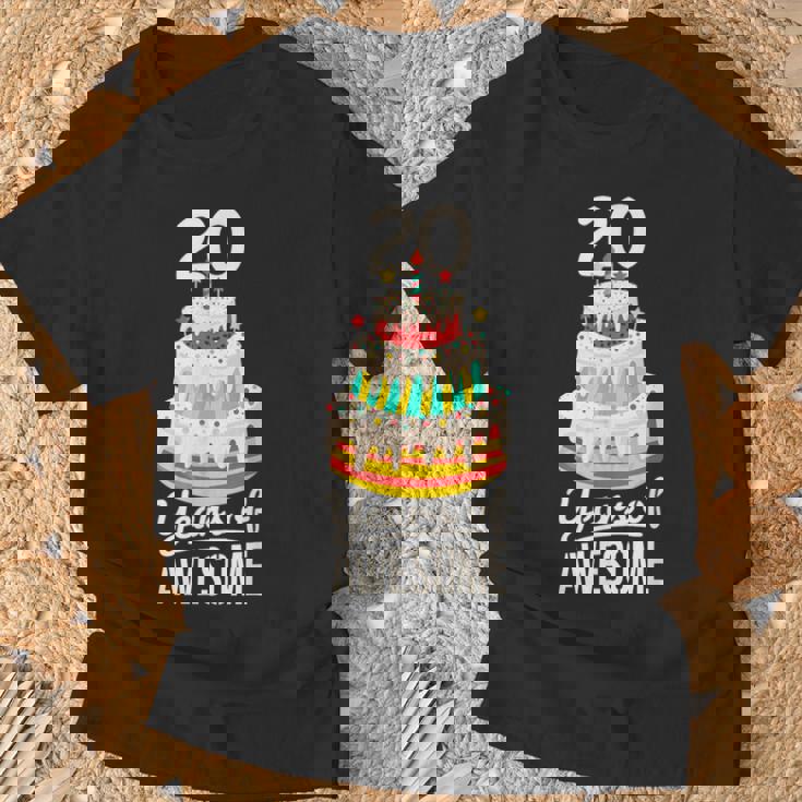 20 Years Of Awesome 20歳の誕生日ケーキ 大人用 Tシャツ 高齢者への贈り物