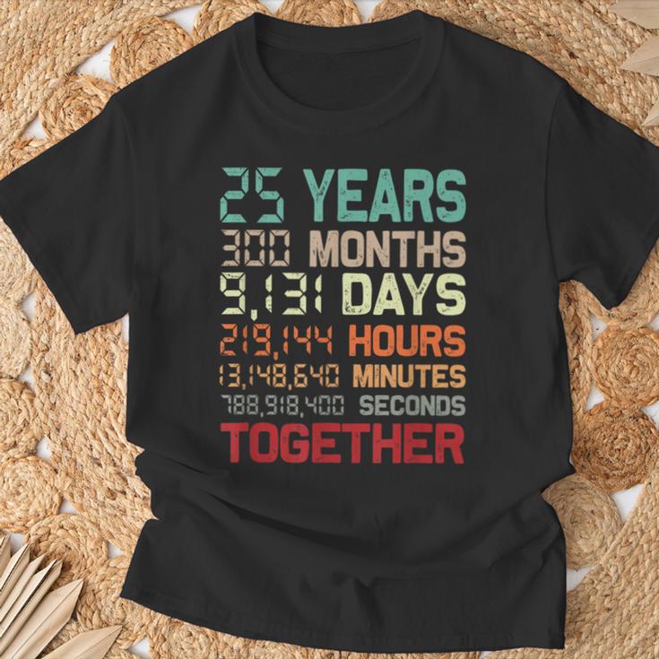 25 Años Juntos Pareja 25 Aniversario De Boda Camiseta unisex Regalos para ancianos