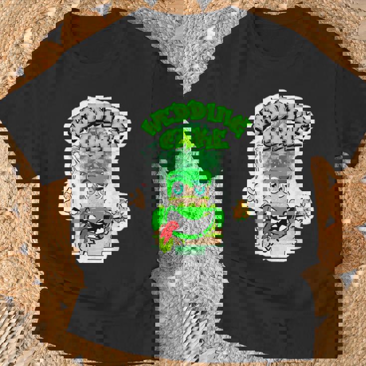 420 カンナビスカルチャーストーナー ウェディングケーキ 雑草ひずみ Tシャツ 高齢者への贈り物