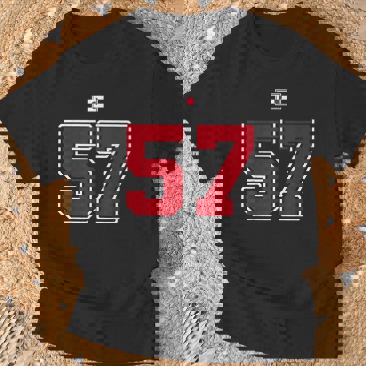 57 ナンバー カレッジスタイル ヴィンテージ 赤 白 日本国旗 Tシャツ 高齢者への贈り物