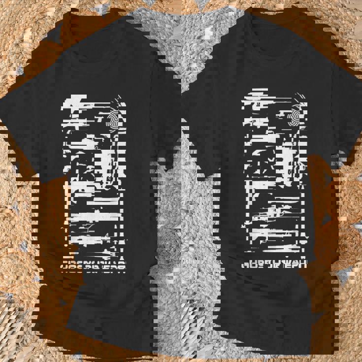 80年代映画 武器 サイエンスフィクションとホラーを選択 Tシャツ 高齢者への贈り物