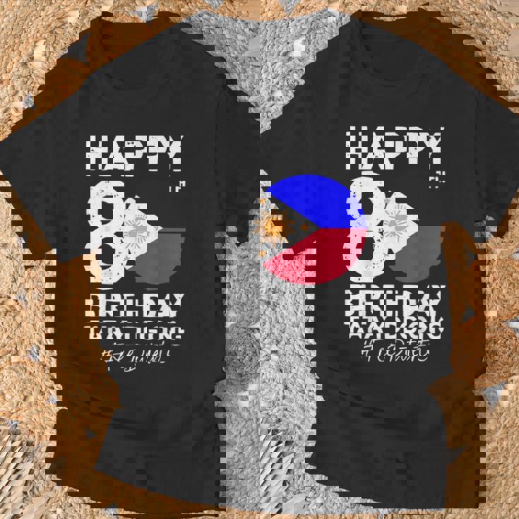 80歳の誕生日おめでとうタテイ・ディゴン・ドゥテルテ Prrd フリー・ドゥテルテ Tシャツ 高齢者への贈り物