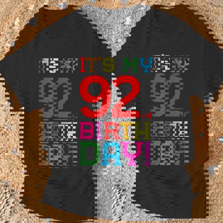92歳 カラフル Happy Birthday Its My 92Th Birthday Tシャツ 高齢者への贈り物