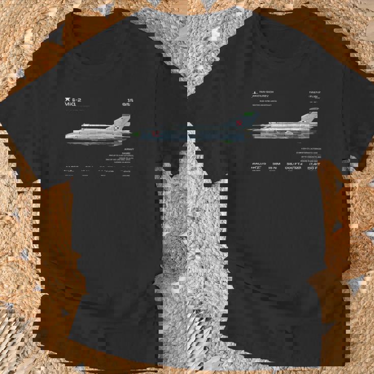 Avión De Combate Mig-21 Diseño De Avionesoviéticos De La Guerra Fría Camiseta unisex Regalos para ancianos