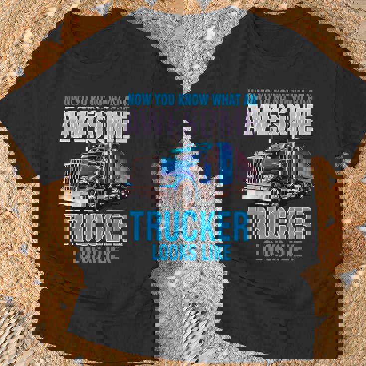 Awesome Trucker セミトラックドライバー ビッグリグ トラッカー Tシャツ 高齢者への贈り物