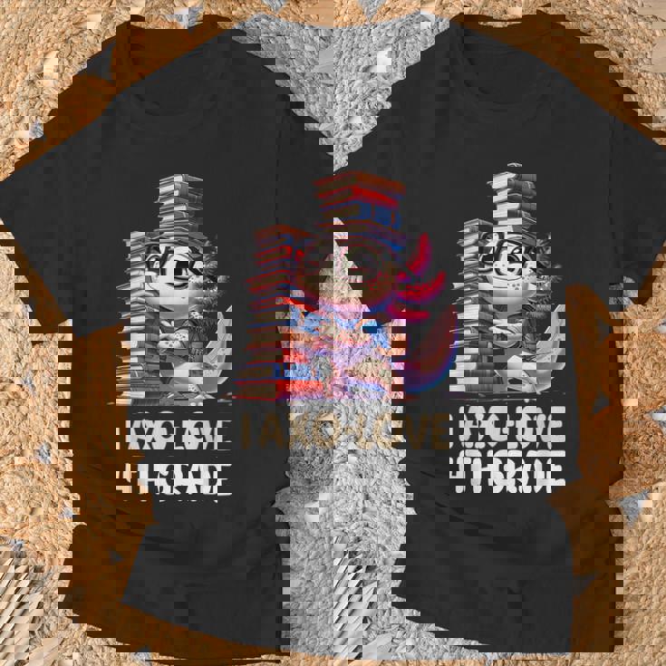 I Axo Love 4Th Grade Axolotl 新学期読書 Tシャツ 高齢者への贈り物