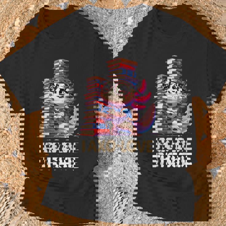 I Axo Love 5Th Grade Axolotl 新学期読書 Tシャツ 高齢者への贈り物