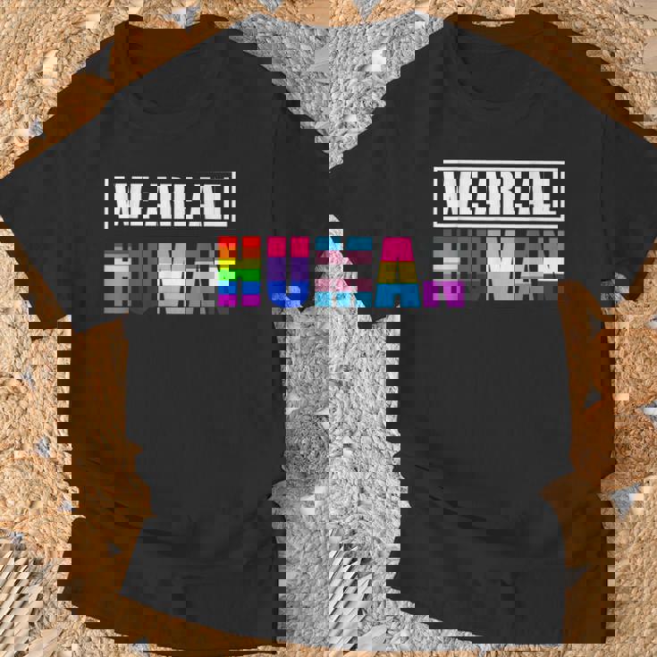 Bandera Arcoíris Todosomos Humanos Lgbt Orgullo Gay Camiseta unisex Regalos para ancianos