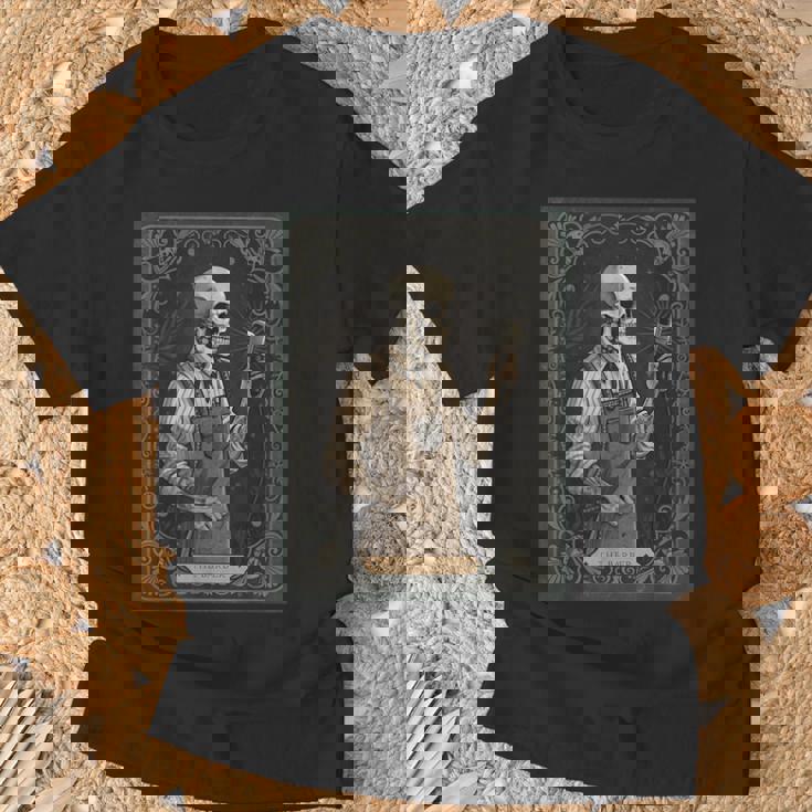 The Barber タロットカード ゴシック スケルトン 散髪店 ハロウィン Tシャツ 高齢者への贈り物