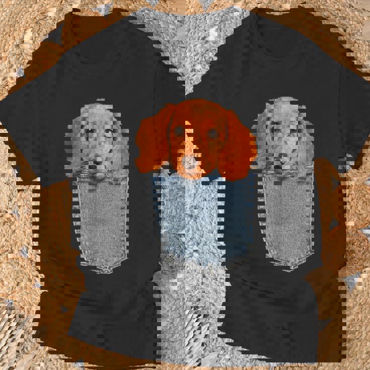 Beagle In My Pocket シャツ かわいい子犬 ダックスフンド ドッグシャツ Tシャツ 高齢者への贈り物