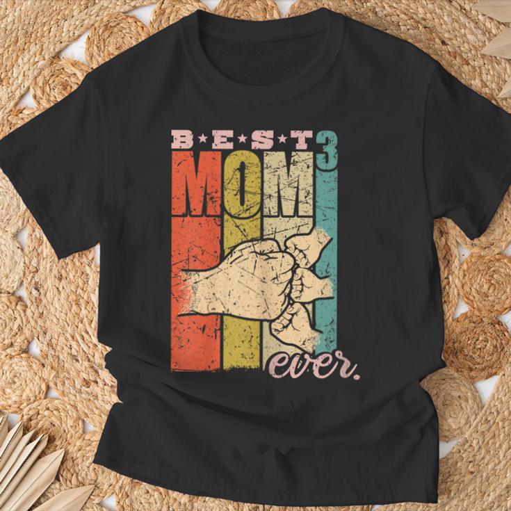 Best Mom Ever Madre De Tres Trillizos Madre De 3 Niños Camiseta unisex Regalos para ancianos