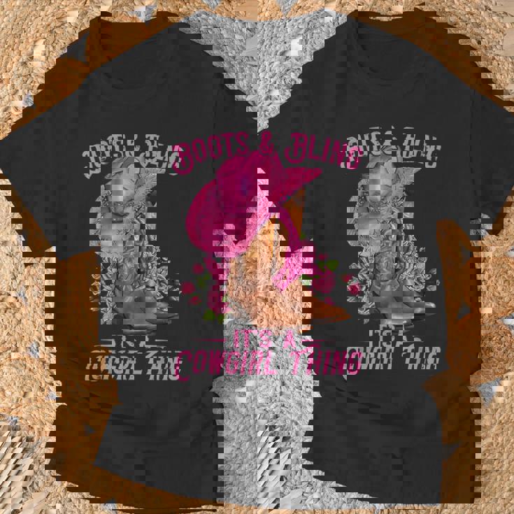 Boots And Bling It's A Cowgirl Thing Western Rodeo Cowgirl T-Shirt Gifts for Old Men