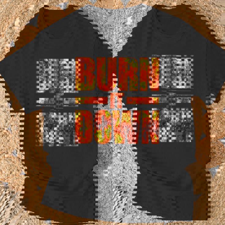 Burnit Down Fire Flames Tシャツ 高齢者への贈り物