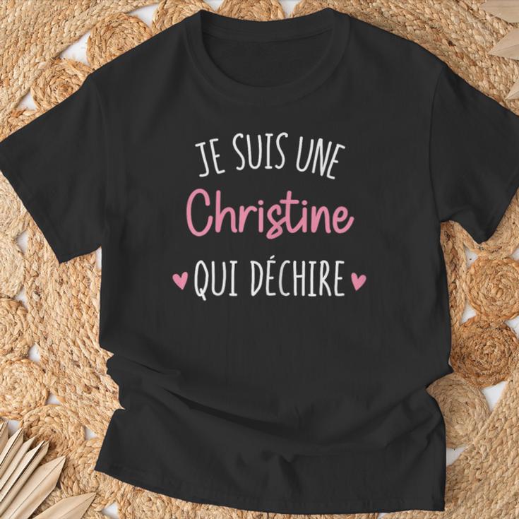 Cadeau Personnalisé Prénom Christine Qui Déchire T-Shirt Cadeaux pour les vieillards