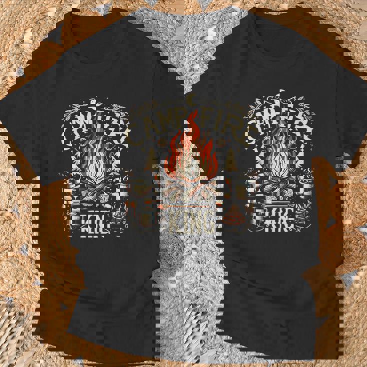 Campfire King おもしろキャンプギフト 焚き火 Tシャツ 高齢者への贈り物