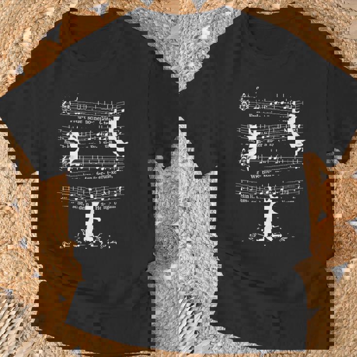 Cats Kittens ベートーヴェン第9番 交響曲 クラシック 楽譜 Tシャツ 高齢者への贈り物