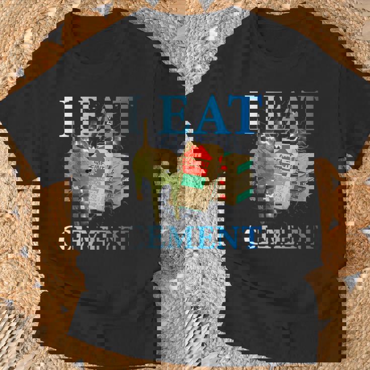 Cool I Eat セメント、建設猫、面白いユーモア、猫のミーム Tシャツ 高齢者への贈り物
