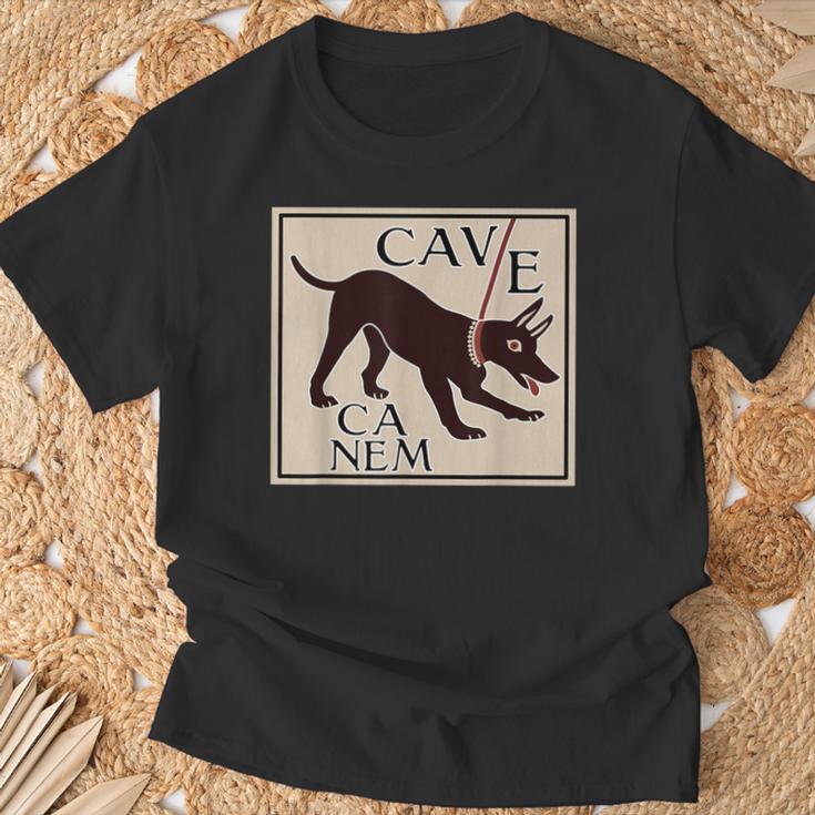 Cuidado Con El Perro Cave Canem Imagen Grecorromana Camiseta unisex Regalos para ancianos
